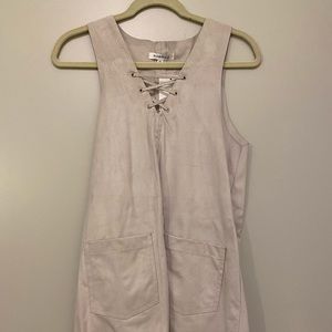 Faux Suede Front Pocket Dress